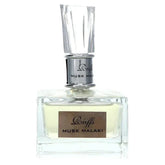 Clear glazen parfumfles met faceted dop en lichte musk Malaki parfum van Riffs Parfum