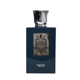 Darkblauwe Riffs Parfum Valiance fles met zilveren dop en label voor een luxe uitstraling