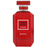 Riffs Parfum Visible Secret Intens fles rood glazen parfumfles met zilveren en rode dop