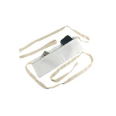 Witte clutch met crèmekleurige strap, perfect voor een Kledingstof Ihram Riem