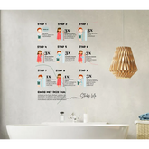 Sticky Wudu Kids wall decal met stappen voor de juiste manier van gaan bidden in Islam