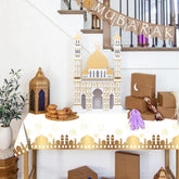 Festieve Ramadan versieringen op Tafelkleed Eid Mubarak