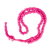 Pink gebedssnoer met halmoontje en ster, Tasbeeh Maan-Ster voor gebed