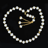 Witte en gouden kralen tasbih grote kristallen voor gebed en meditatie