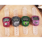 Rhinestone-studded digital finger counter Tasbihteller Glitter voor gebed en meditatie