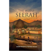 Boekomslag van The Simple Seerah deel 3 met een historische scène van de Profeet Muhammad