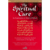 Boekomslag van The Spiritual Cure met de grootste hoofdstuk Surah al-Fatihah op rode achtergrond