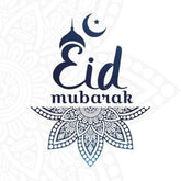 Wenskaart Eid mubarak blue I-Creations