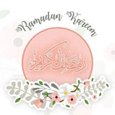 Wenskaart Ramadan kareem -pastel roze - Islamboekhandel.nl