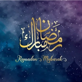 Wenskaart Ramadan purple/gold - Islamboekhandel.nl