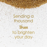 Sparkly gold greeting on gevouwen wenskaart inclusief Dua voor speciale gelegenheid