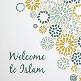 Gevouwen wenskaart inclusief islamitische geometrische patronen voor welkomsboodschap