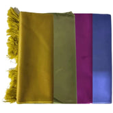 Zacht soepele velvet gebedskleed met vier gevouwen mats in goud, groen, magenta en blauw