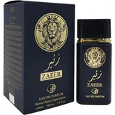 Zaeer Black eau de parfum fles zwart met gouden leeuwembleem en bijpassende doos