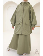 🌧️ 2-delige set voor dames – Lange rok en Parka (Waterafstotend) - Islamboekhandel.nl