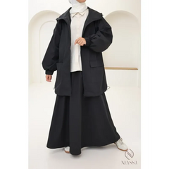 🌧️ 2-delige set voor dames – Lange rok en Parka (Waterafstotend) - Islamboekhandel.nl