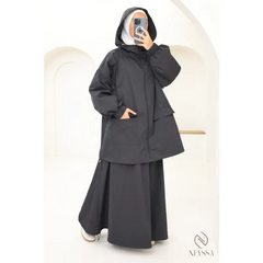🌧️ 2-delige set voor dames – Lange rok en Parka (Waterafstotend) - Islamboekhandel.nl