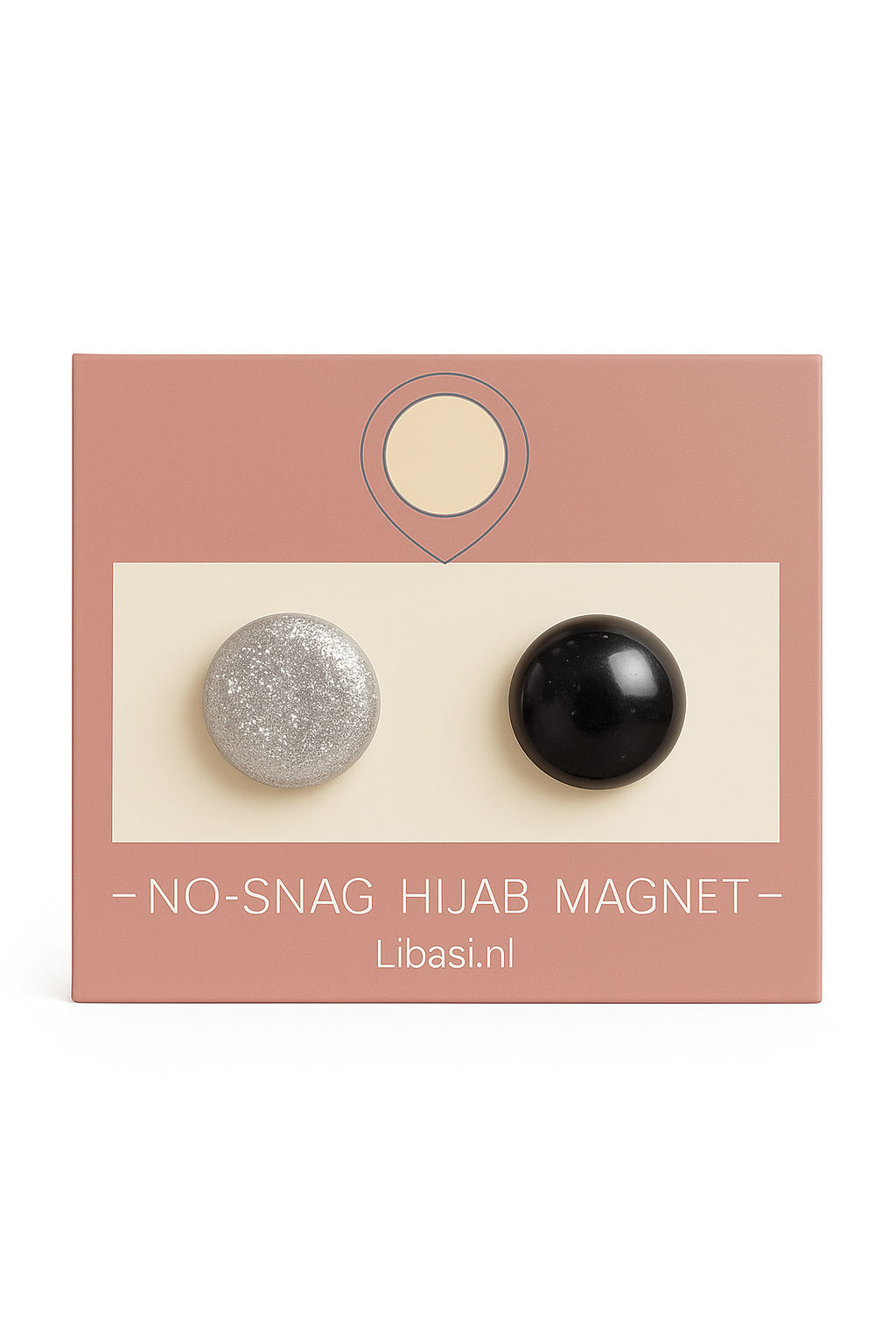 Hoofddoekmagneet Zwart-Wit Glitter