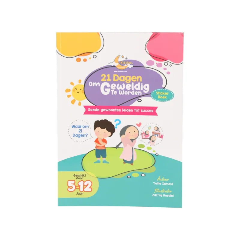 Kinderen stickerboek met cartoonillustraties over geweldloze communicatie