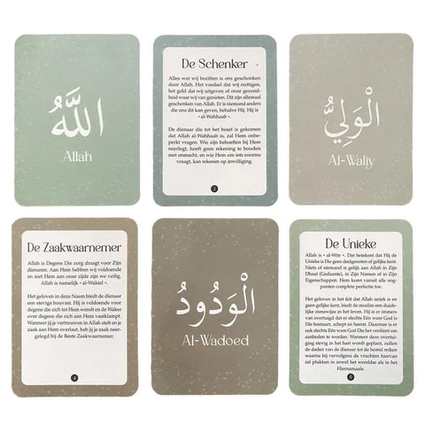 99 namen van Allah kaarten Hadieth Benelux