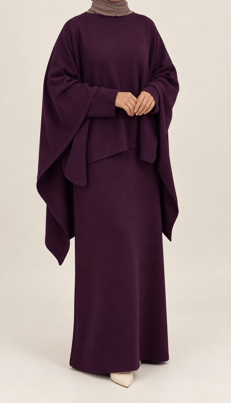 Winter drape dress in bordeauxrood van Libasi
