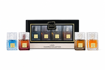 Lattafa Khamrah Collection 4 x 25 ml: Khamrah, Qahwa, Dukhan en Waha met cadeaudoos