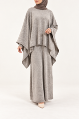 Winter drape dress in lichttaupe van Libasi