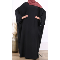 Zwarte abaya met lange mouwen en hijab, Abaya Butterfly Medina