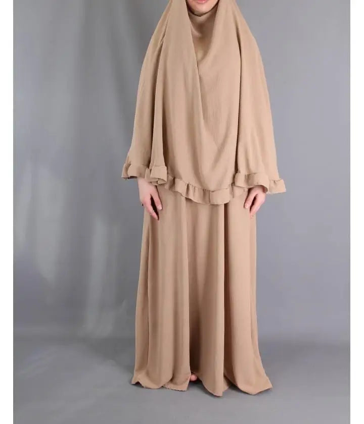Abaya en Khimarset Ruffle - Islamboekhandel.nl