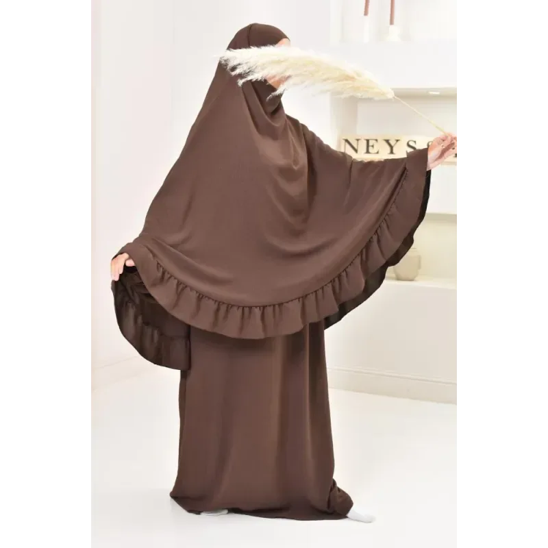 Abaya en Khimarset Ruffle - Islamboekhandel.nl