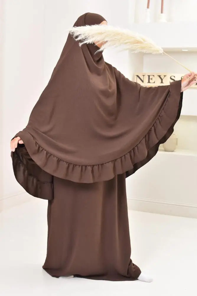 Abaya en Khimarset Ruffle - Islamboekhandel.nl