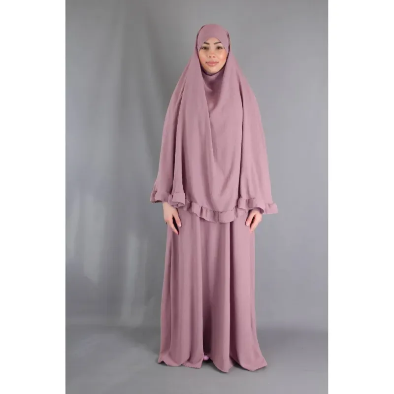 Abaya en Khimarset Ruffle - Islamboekhandel.nl