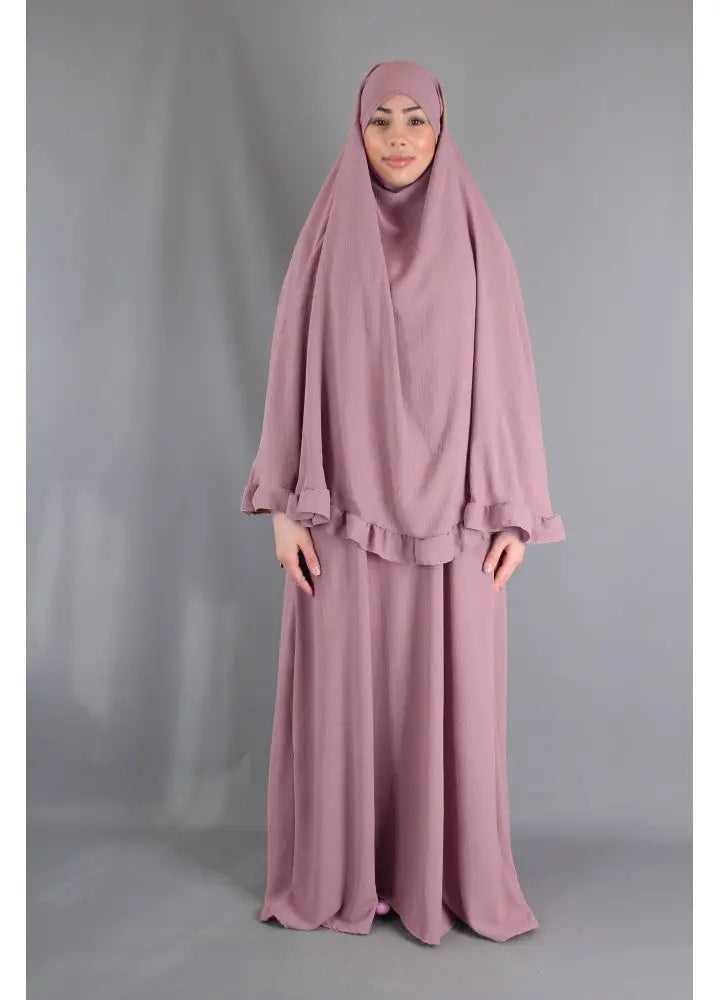 Abaya en Khimarset Ruffle - Islamboekhandel.nl
