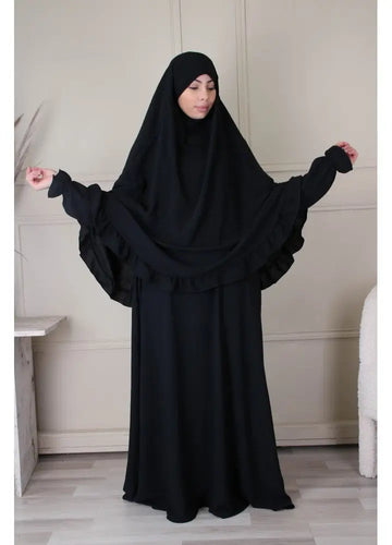 Abaya en Khimarset Ruffle - Islamboekhandel.nl