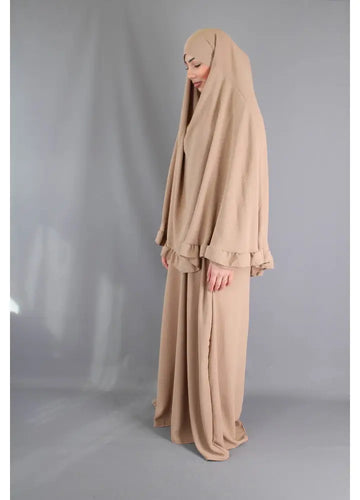 Abaya en Khimarset Ruffle - Islamboekhandel.nl