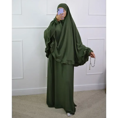 Abaya en Khimarset Ruffle - Islamboekhandel.nl