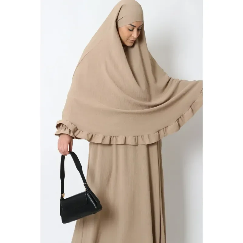Abaya en Khimarset Ruffle - Islamboekhandel.nl