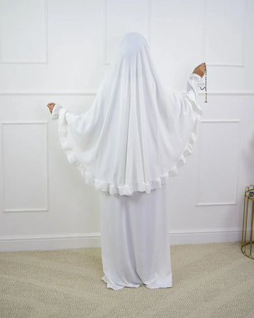 Abaya en Khimarset Ruffle - Islamboekhandel.nl