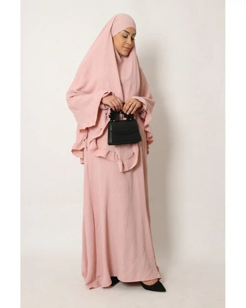 Abaya en Khimarset Ruffle - Islamboekhandel.nl