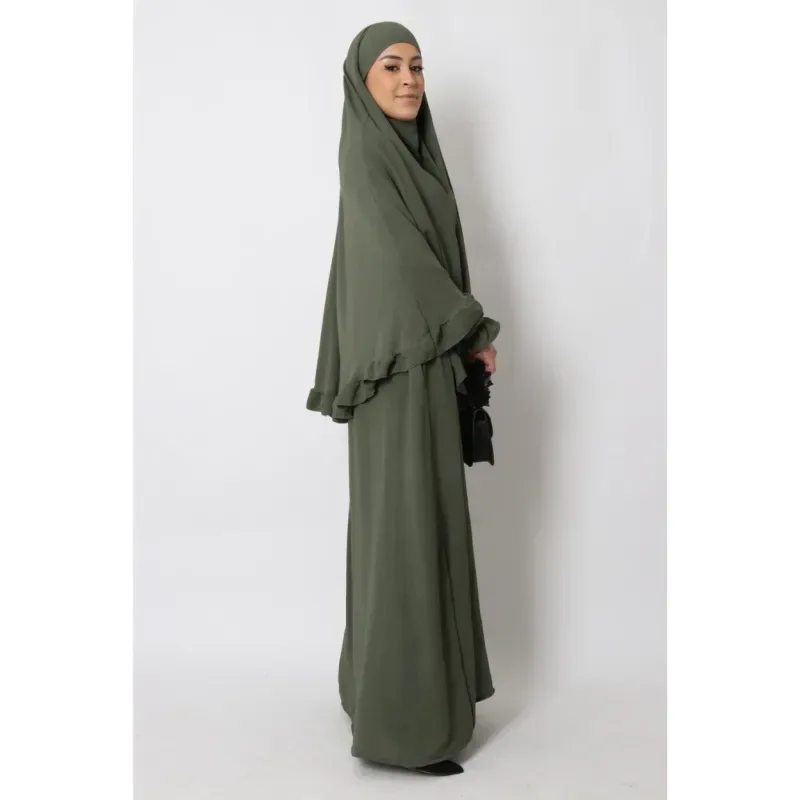 Abaya en Khimarset Ruffle - Islamboekhandel.nl