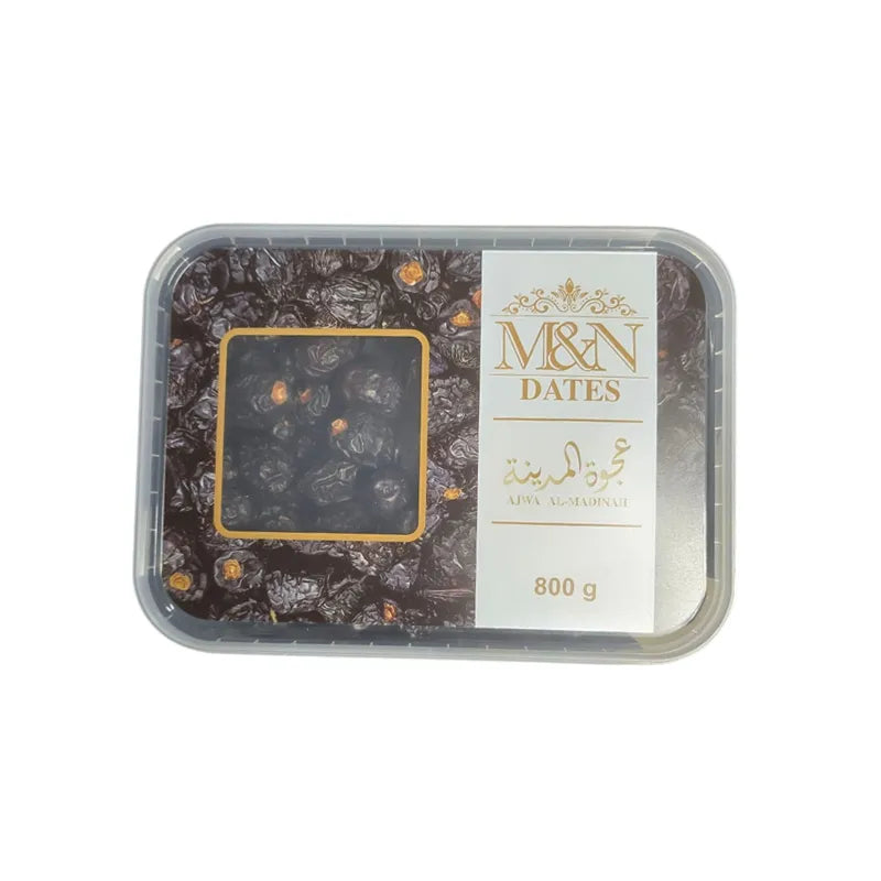 Ajwa Al-Madinah ajwa dadels 800g in zwarte goud genoemd container