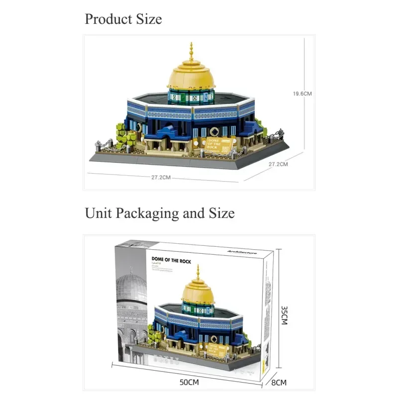 Al Aqsa Rotskoepelmoskee Bouwstenenset(lego) - (983 blokjes) - Islamboekhandel.nl