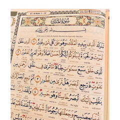 Pagina van de Quran met Arabische kalligrafie en versierde rand in Coded Tajweed