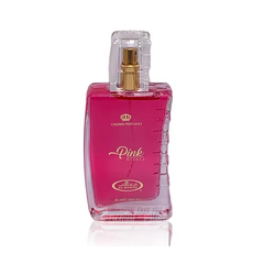 Roze parfumfles van Al-rehab Parfum Pink Breeze met een zachte geur