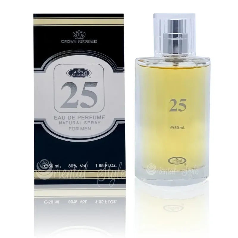 Al-Rehab Parfum Rehab 25 eau de parfum voor mannen in een heldere fles en doos