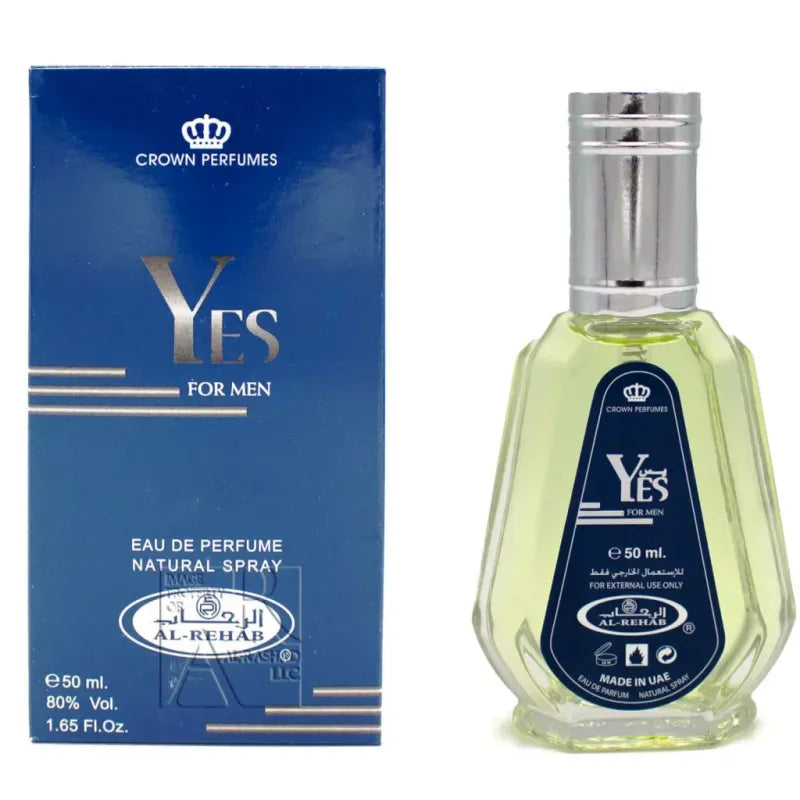 Al-Rehab Parfum Yes For Man met blauwe verpakking, ideale geur voor hem