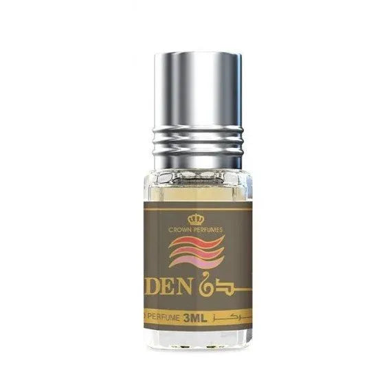 Glazen parfumolie Golden met DEN branding en bloemige parfum geurfamilie