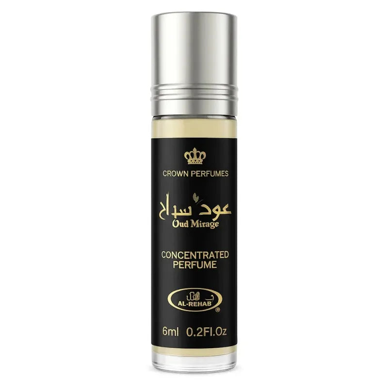 Perfume olie in roll-on fles voor Al-rehab Parfumolie Oud Mirage, oud mirage geur