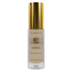 Amberkleurige parfumfles met gouden dop voor Amber Parfumolie - Karamat