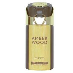 Brown en goud parfumflesje Amber Wood 250 Ml voor een luxe geurbeleving